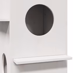 vidaXL Cat House White 43x43x60 cm Solid Wood Pine cat house indoor - taupe - Additional view 4
