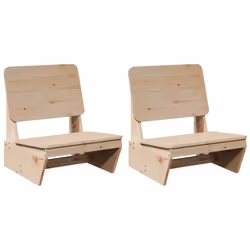 vidaXL Garden Chairs Outdoor Chair Picnic Chair Patio Seating Solid Wood Pine - natural, 2 pcs