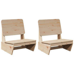 vidaXL Garden Chairs Outdoor Chair Picnic Chair Patio Seating Solid Wood Pine - natural, 2 pcs