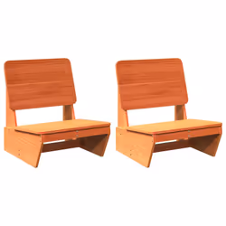 vidaXL Garden Chairs Outdoor Chair Picnic Chair Patio Seating Solid Wood Pine - wax brown, 2 pcs