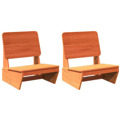 vidaXL Garden Chairs Outdoor Chair Picnic Chair Patio Seating Solid Wood Pine - wax brown, 2 pcs