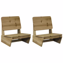 vidaXL Garden Chairs Outdoor Chair Picnic Chair Patio Seating Solid Wood Pine - brown, 2 pcs