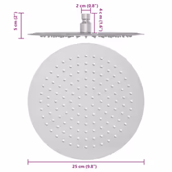 vidaXL Rain Shower Head Stainless Steel Rectangular Bathroom Unit Multi Sizes - 25 cm