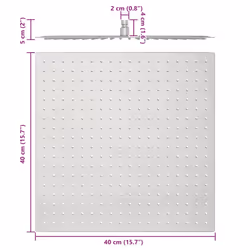 vidaXL Rain Shower Head Stainless Steel Rectangular Bathroom Unit Multi Sizes - 40 x 40 cm