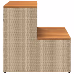 vidaXL Hot Tub Step Grey 50x50x50.5 cm Poly Rattan and Solid Acacia - beige, 50 x 50 x 50.5 cm - Additional view 4