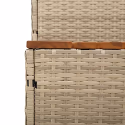 vidaXL Hot Tub Step Grey 50x50x50.5 cm Poly Rattan and Solid Acacia - beige, 50 x 50 x 50.5 cm - Additional view 6