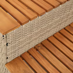 vidaXL Hot Tub Step Grey 50x50x50.5 cm Poly Rattan and Solid Acacia - beige, 50 x 50 x 50.5 cm - Additional view 7