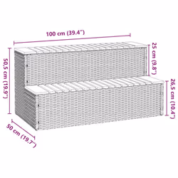 vidaXL Hot Tub Step Light Grey 100x50x50.5 cm Poly Rattan and Solid Acacia - beige
