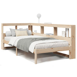 vidaXL Bookcase Bed without Mattress White 135x190 cm Solid Wood Pine bed - natural, 100 x 200 cm