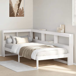 vidaXL Bookcase Bed without Mattress White 100x200 cm Solid Wood Pine