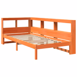 vidaXL Bookcase Bed without Mattress Wax Brown 100x200 cm Solid Wood Pine bed