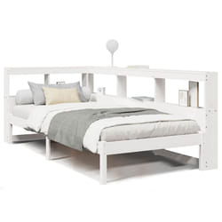 vidaXL Bookcase Bed without Mattress White 135x190 cm Solid Wood Pine bed - white, 90 x 200 cm