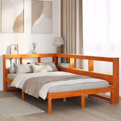 vidaXL Bookcase Bed without Mattress Wax Brown 120x190 cm Solid Wood Pine bed