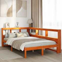 vidaXL Bookcase Bed without Mattress Wax Brown 120x190 cm Solid Wood Pine bed