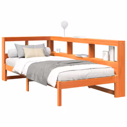 vidaXL Bookcase Bed without Mattress Wax Brown 75x190 cm Solid Wood Pine bed
