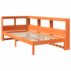vidaXL Bookcase Bed without Mattress Wax Brown 75x190 cm Solid Wood Pine bed