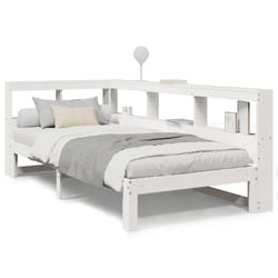vidaXL Bookcase Bed without Mattress White 140x190 cm Solid Wood Pine bed - white, 90 x 200 cm