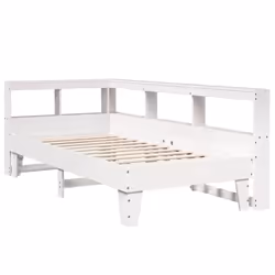 vidaXL Bookcase Bed without Mattress White 90x190cm Solid Wood Pine bed