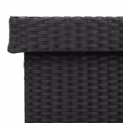 vidaXL Garden Storage Box with Wheels Grey 110x55x73 cm Poly Rattan - black - Additional view 9