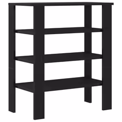 vidaXL Shoe Rack Old Wood 61x32x105 cm Engineered Wood shoe storage shoe shelf - black, 70 cm - Additional view 5
