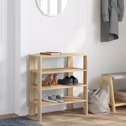 vidaXL Shoe Rack Old Wood 61x32x105 cm Engineered Wood shoe storage shoe shelf - sonoma oak, 70 cm - Additional view 2