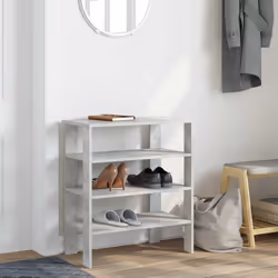 vidaXL Shoe Rack Old Wood 61x32x105 cm Engineered Wood shoe storage shoe shelf - concrete grey, 70 cm - Additional view 2