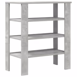vidaXL Shoe Rack Old Wood 61x32x105 cm Engineered Wood shoe storage shoe shelf - concrete grey, 70 cm - Additional view 5