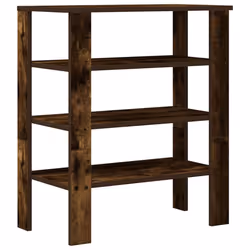 vidaXL Shoe Rack Old Wood 61x32x105 cm Engineered Wood shoe storage shoe shelf - smoked oak, 70 cm - Additional view 5