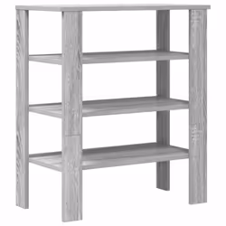 vidaXL Shoe Rack Old Wood 61x32x105 cm Engineered Wood shoe storage shoe shelf - grey sonoma, 70 cm - Additional view 4