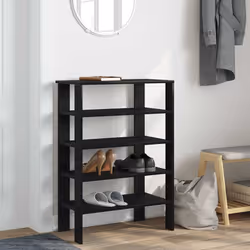 vidaXL Shoe Rack Old Wood 61x32x105 cm Engineered Wood shoe storage shoe shelf - black, 87.5 cm - Additional view 2
