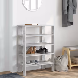 vidaXL Shoe Rack Old Wood 61x32x105 cm Engineered Wood shoe storage shoe shelf - concrete grey, 87.5 cm - Additional view 2