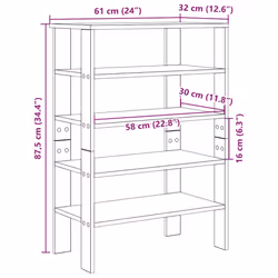 vidaXL Shoe Rack Old Wood 61x32x105 cm Engineered Wood shoe storage shoe shelf - concrete grey, 87.5 cm - Additional view 8