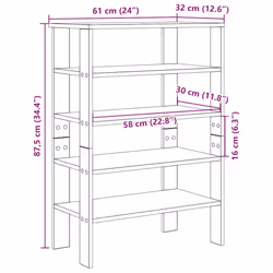 vidaXL Shoe Rack Old Wood 61x32x105 cm Engineered Wood shoe storage shoe shelf - smoked oak, 87.5 cm - Additional view 3