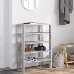 vidaXL Shoe Rack Old Wood 61x32x105 cm Engineered Wood shoe storage shoe shelf - grey sonoma, 87.5 cm - Additional view 2