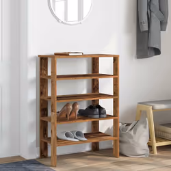 vidaXL Shoe Rack Old Wood 61x32x105 cm Engineered Wood shoe storage shoe shelf - old wood, 87.5 cm - Additional view 2