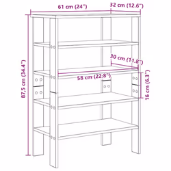 vidaXL Shoe Rack Old Wood 61x32x105 cm Engineered Wood shoe storage shoe shelf - old wood, 87.5 cm - Additional view 3
