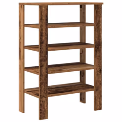 vidaXL Shoe Rack Old Wood 61x32x105 cm Engineered Wood shoe storage shoe shelf - old wood, 87.5 cm - Additional view 5