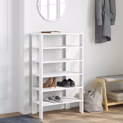vidaXL Shoe Rack Old Wood 61x32x105 cm Engineered Wood shoe storage shoe shelf - white, 105 cm - Additional view 2