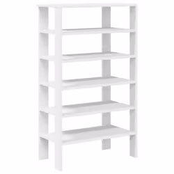 vidaXL Shoe Rack Old Wood 61x32x105 cm Engineered Wood shoe storage shoe shelf - white, 105 cm - Additional view 5