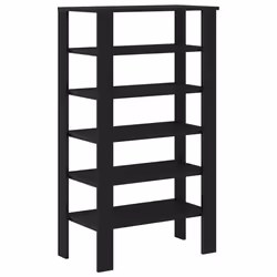 vidaXL Shoe Rack Old Wood 61x32x105 cm Engineered Wood shoe storage shoe shelf - black, 105 cm - Additional view 5