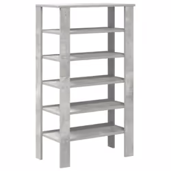 vidaXL Shoe Rack Old Wood 61x32x105 cm Engineered Wood shoe storage shoe shelf - concrete grey, 105 cm - Additional view 5