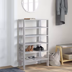 vidaXL Shoe Rack Old Wood 61x32x105 cm Engineered Wood shoe storage shoe shelf - grey sonoma, 105 cm - Additional view 2