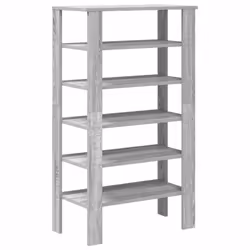 vidaXL Shoe Rack Old Wood 61x32x105 cm Engineered Wood shoe storage shoe shelf - grey sonoma, 105 cm - Additional view 5