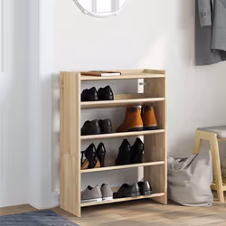 vidaXL Shoe Rack Shoe Cabinet Shoe Storage Shelf Hall Cupboard Engineered Wood - sonoma oak, 81 cm/ 60 cm - Additional view 4