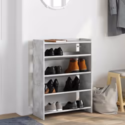 vidaXL Shoe Rack Shoe Cabinet Shoe Storage Shelf Hall Cupboard Engineered Wood - concrete grey, 81 cm/ 60 cm - Additional view 4
