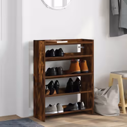 vidaXL Shoe Rack Shoe Cabinet Shoe Storage Shelf Hall Cupboard Engineered Wood - smoked oak, 81 cm/ 60 cm - Additional view 4