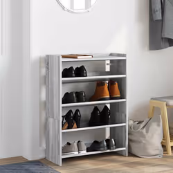 vidaXL Shoe Rack Shoe Cabinet Shoe Storage Shelf Hall Cupboard Engineered Wood - grey sonoma, 81 cm/ 60 cm - Additional view 4