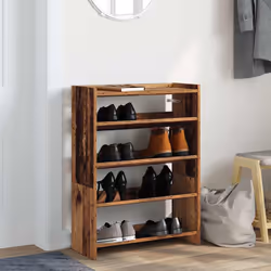 vidaXL Shoe Rack Shoe Cabinet Shoe Storage Shelf Hall Cupboard Engineered Wood - old wood, 81 cm/ 60 cm - Additional view 4