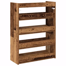 vidaXL Shoe Rack Shoe Cabinet Shoe Storage Shelf Hall Cupboard Engineered Wood - old wood, 81 cm/ 60 cm - Additional view 6