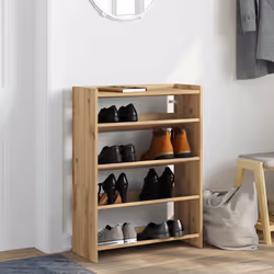 vidaXL Shoe Rack Shoe Cabinet Shoe Storage Shelf Hall Cupboard Engineered Wood - artisan oak, 81 cm/ 60 cm - Additional view 4